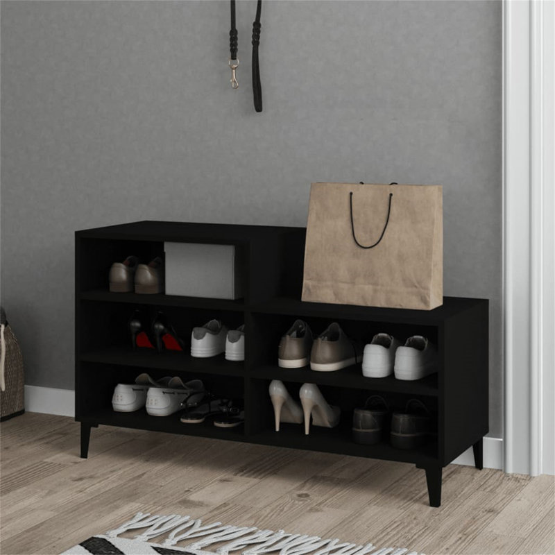 10 Pair Shoe Storage Cabinet, Black