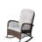 Outdoor Rocker With Fabric Cushion - Backyard Relaxation Pe Chair Grey And Spacious Seat Patio Use