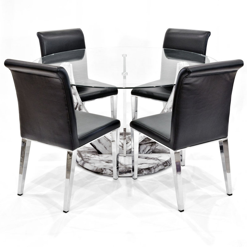 Titus 4 - Person Dining Set, Black