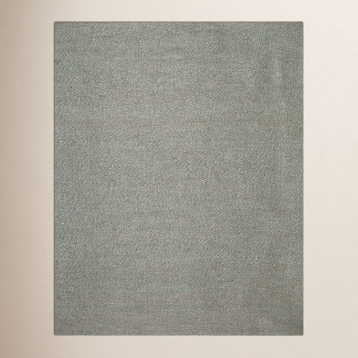 Teal Chevron Hand-Woven Jute Rug