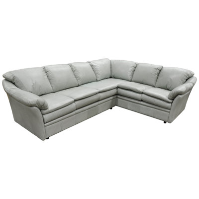 Canapé modulaire de gauche en cuir véritable de 154 po de large Ramee