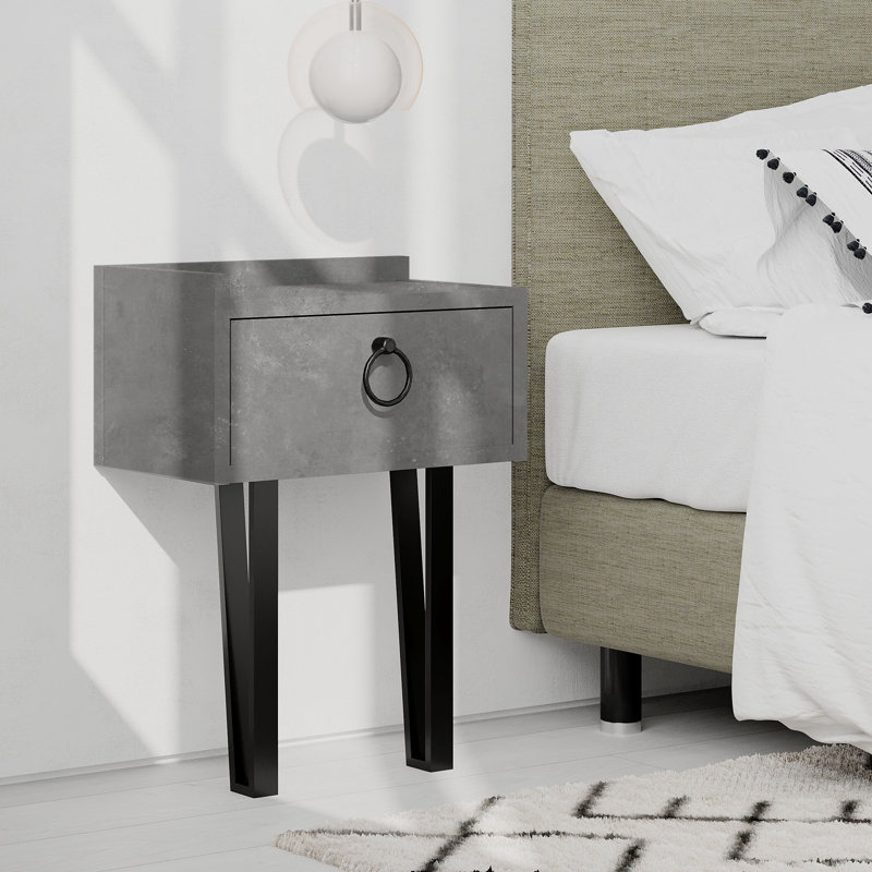 15.72'' W Nightstand, Retro Gray
