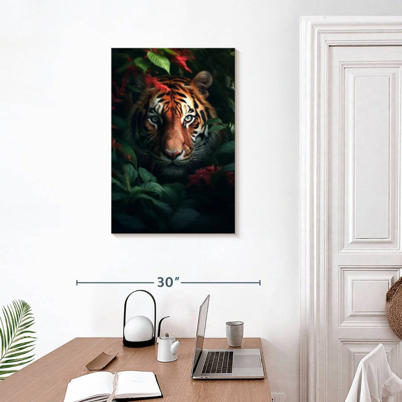 Brampt Tiger Flowers I, 30" H x 20" W