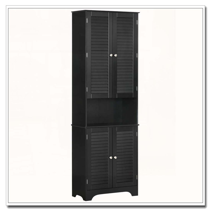 Armoire de rangement haute et étroite avec tablettes réglables