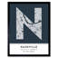 Nashville Tennessee United States City Map Navy - Single Picture Frame Typography