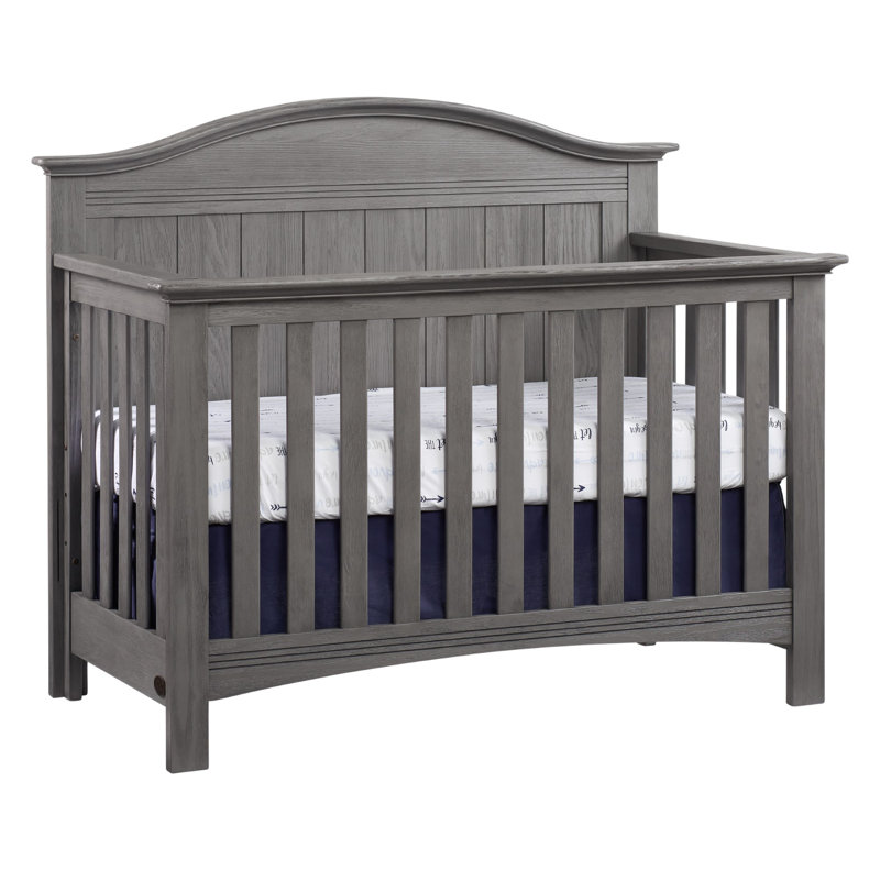Graphite Gray Solid Wood 4-in-1 Convertible Crib