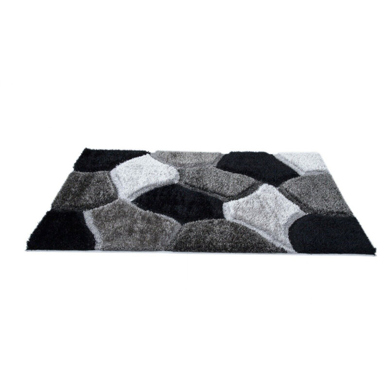 Arje Abstract Shag Area Rug, Rectangle 60 x 110cm