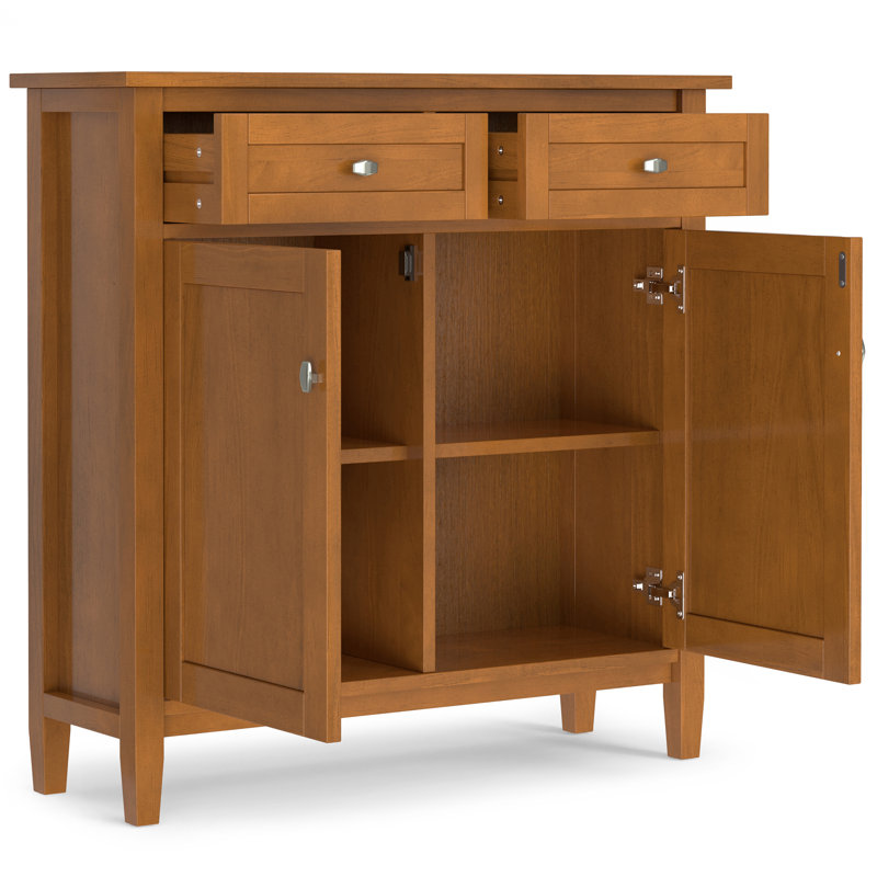 Light Golden Brown Solid Wood 36" Freestanding Storage Cabinet