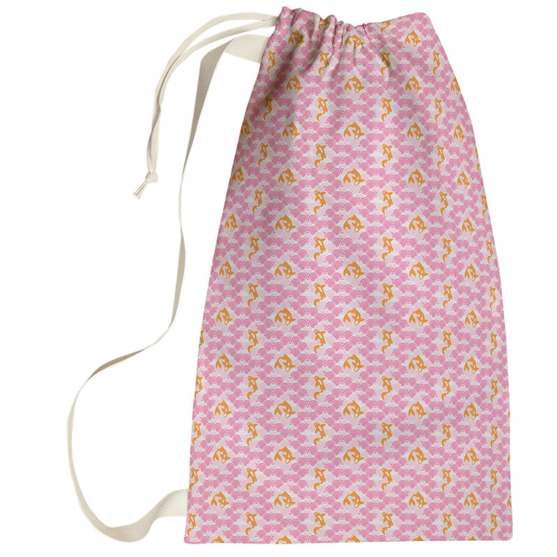 Leffel Fabric Laundry Bag with Handles, Small ( 64" H x 20" W x 1.5" D), Pink