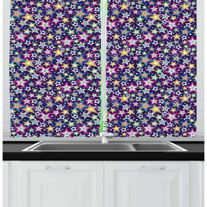 Geometric Pointed Kitchen Curtain