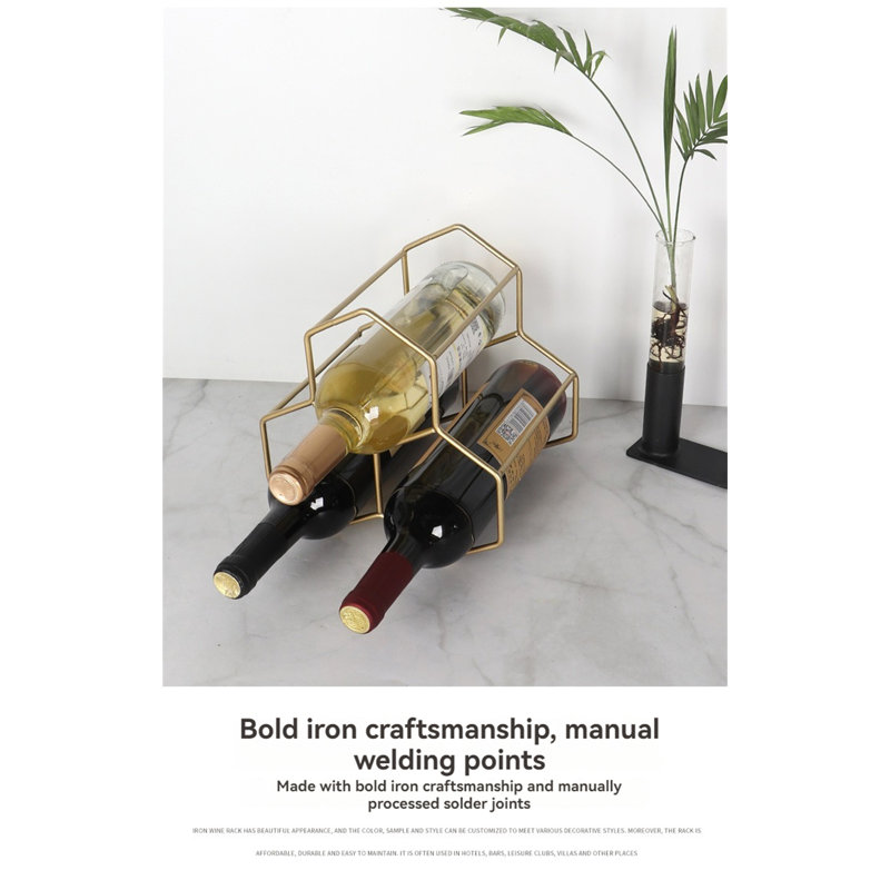 Aleiny Tabletop Wine Bottle Rack Gold