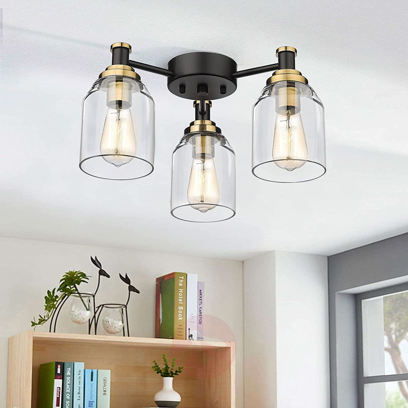 Abriam Glass Semi Flush Mount