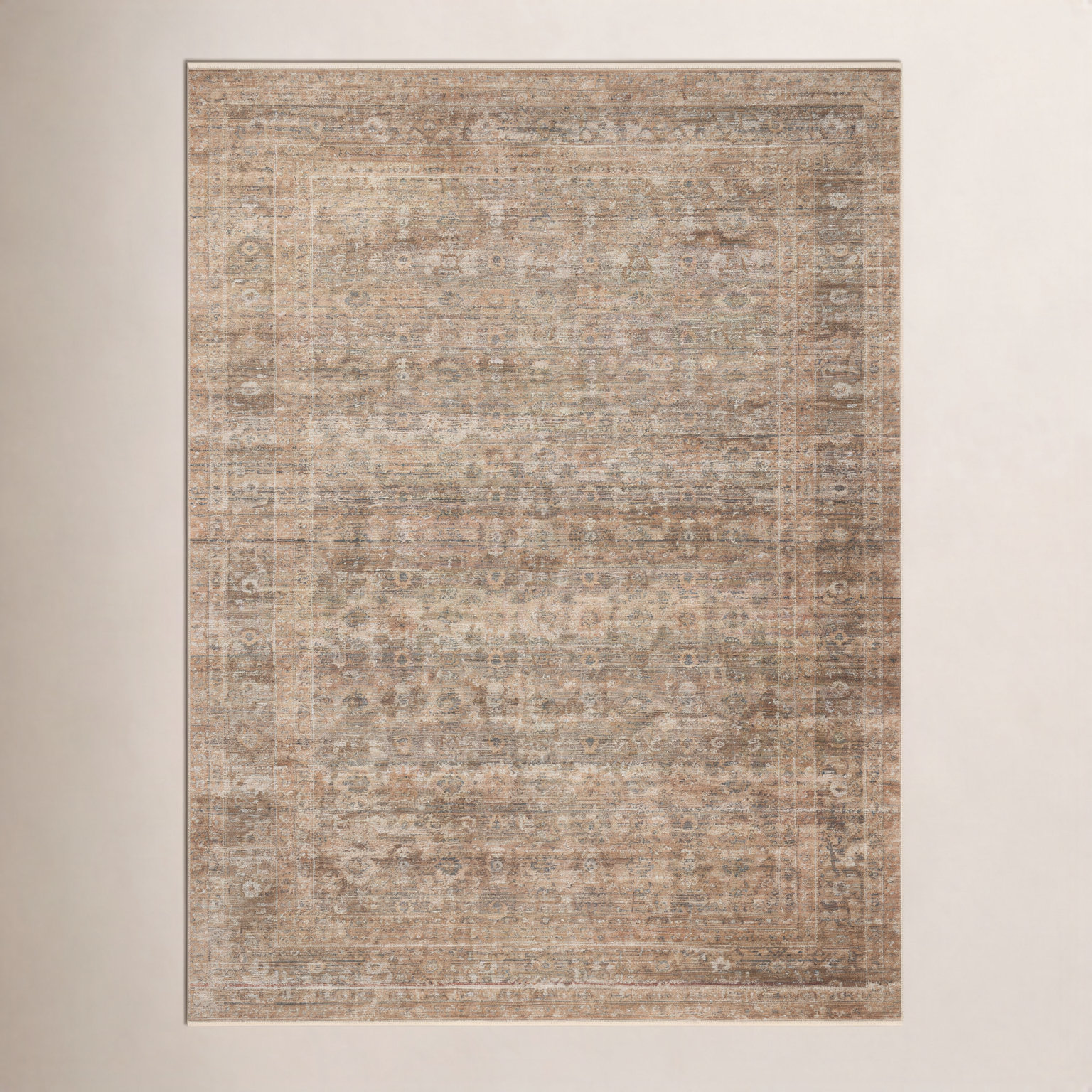 Amber Lewis x Loloi Molly Gold Blue Oriental Rug, Rectangle 11'6" x 15'6"