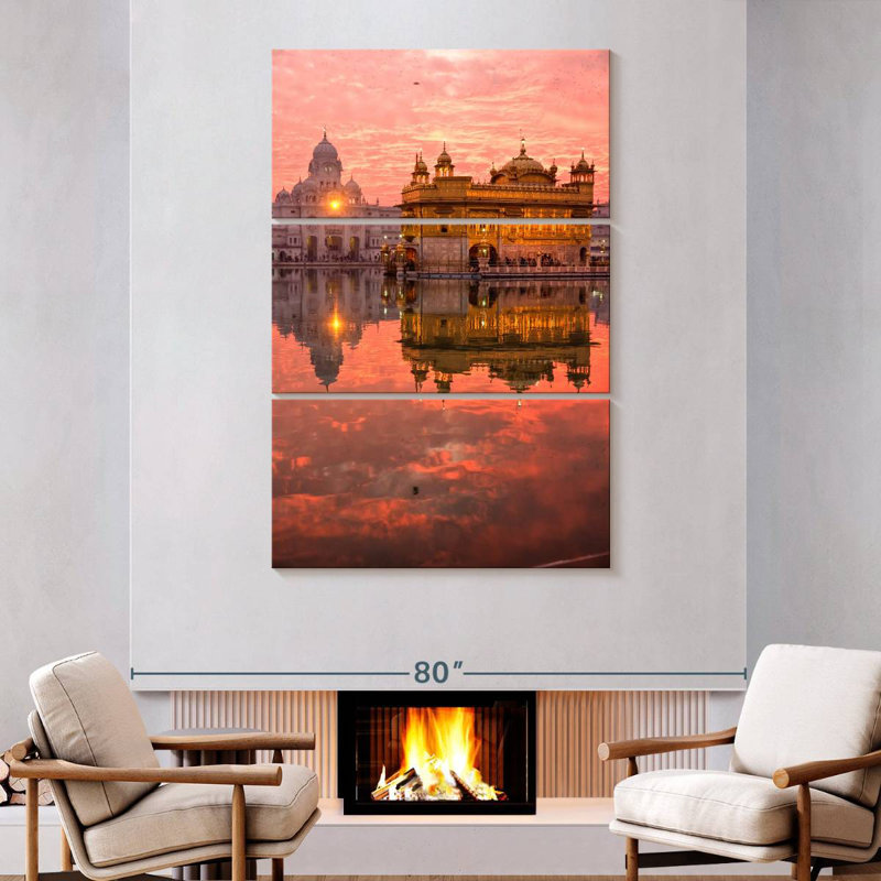 Masam Harmandir Sahib Reflection, 74" H x 48" W