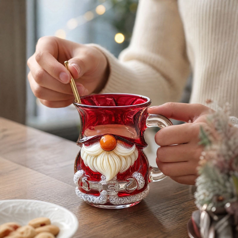 Grande tasse de Noël gnome Santa, Rouge