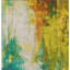 Tapis d'extérieur lavable abstrait vert et or 10 pi x 14 pi