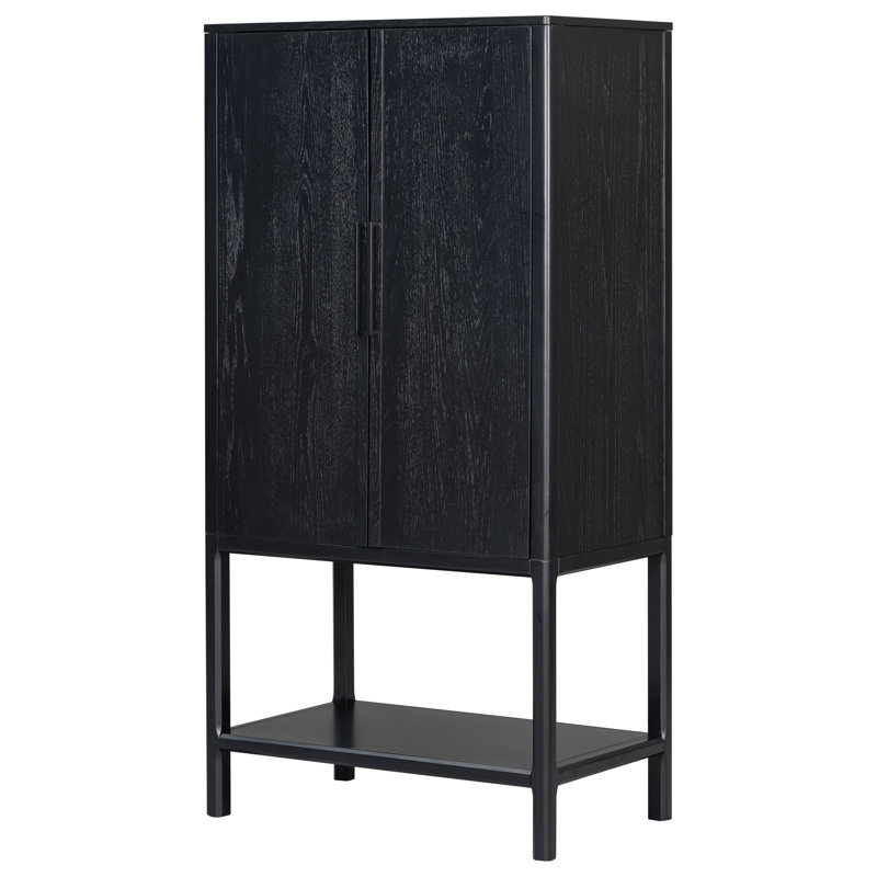 Buffet, armoire de cuisine avec rangement, Noir, noir, noir, noir