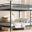 Lit superposé en métal avec barrières de sécurité courbées, 2 lits Queen superposés, noir-1499896457-1499896459