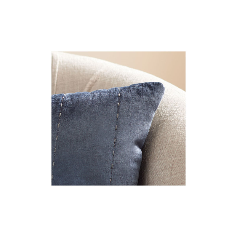 Gressa Blue Embroidered Rectangular Decorative Pillow