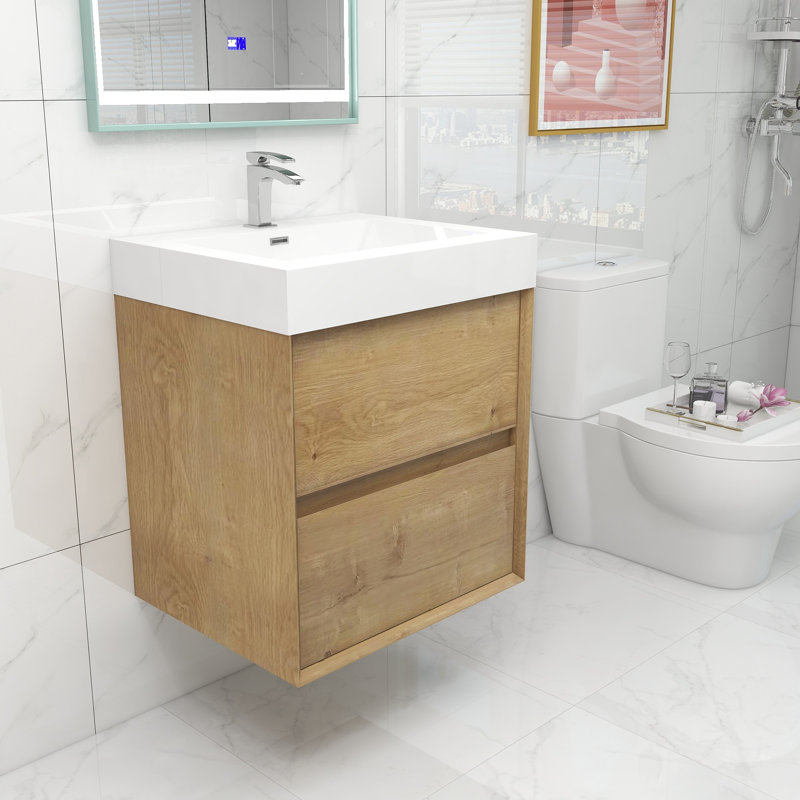 Ensemble de meuble-lavabo simple l 24 po, Chêne foncé
