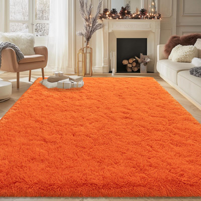 Grands tapis à poils longs pour le décor de la chambre à coucher, tapis à poils doux et pelucheux teint à la main pour le plancher intérieur, tapis esthétique pour la décoration intérieure