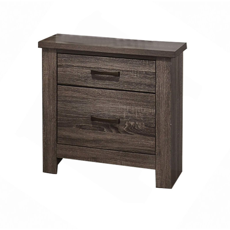 Silver 2-Drawer Nightstand