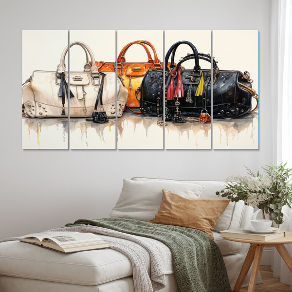 DesignArt Minimalism Fashion Bag Envy IV - Fashion Metal Wall Art Set ...