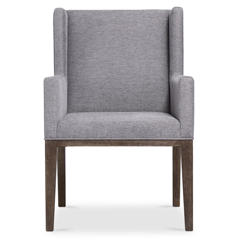 Linea Upholstered Arm Chair, Charcoal, Cerused Charcoal