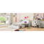 Lit double blanc avec une grande surface et un tiroir pour un rangement pratique - peu encombrant-205199718-205199717