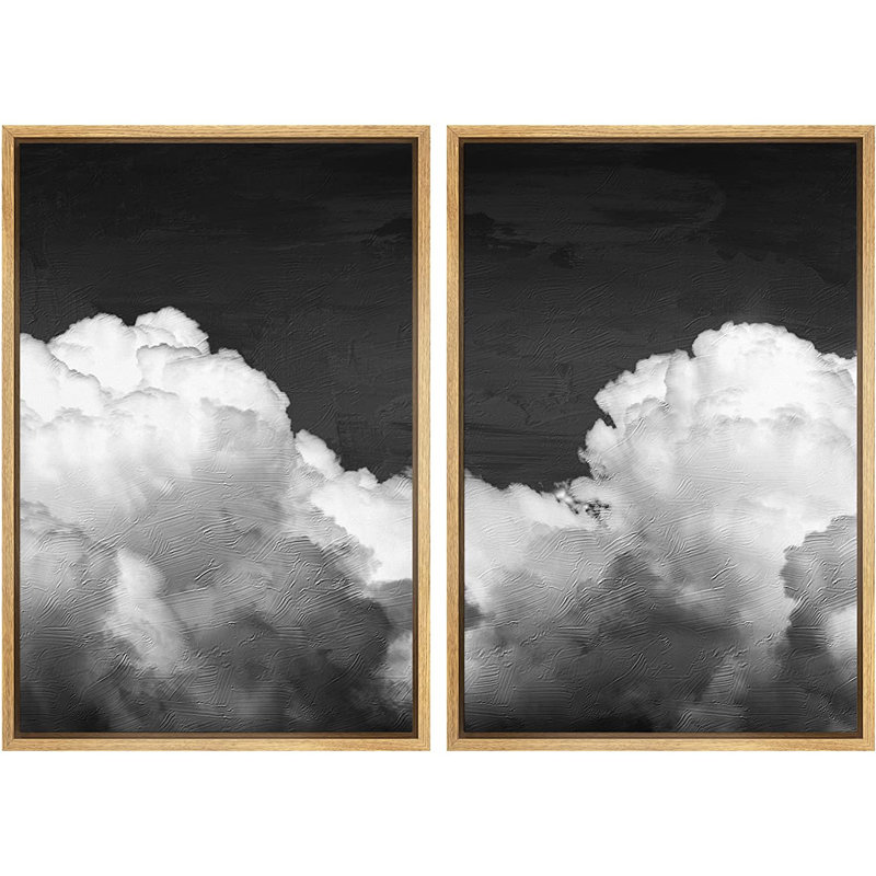 Ensemble de 2 reproductions encadrées sur toile, H 24 po x l 32 po x P 1,5 po, Naturel