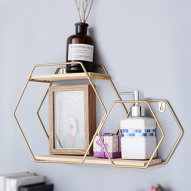 Étagère hexagonale à 2 niveaux Perdomo