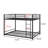 Metal Bunk Bed, Bunk Bed Frame with Safety Guard Rails, Easy Assembly Black-1337343615