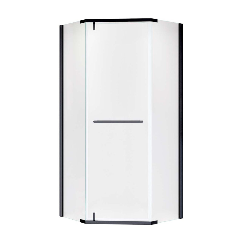 Rainlex 36" x 72" Matte Black Pivot Shower Door, 36×36×72 in, 6mm Tempered Glass, Black