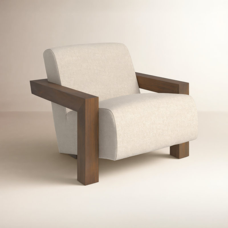 34.8" Wide Armchair, Oatmeal, Brown