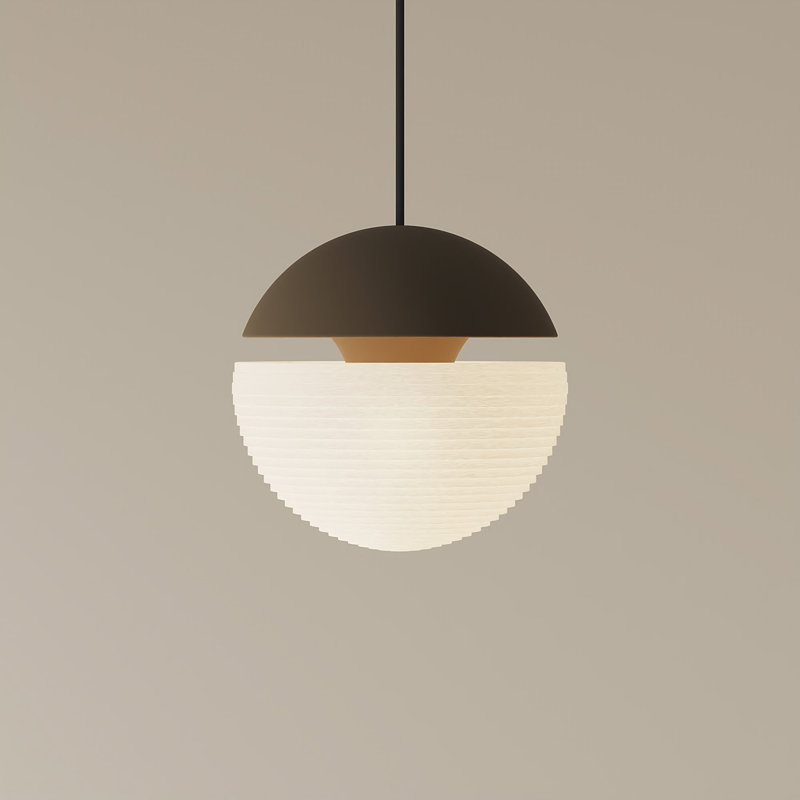 Cora Pendant Light, Walnut, Black