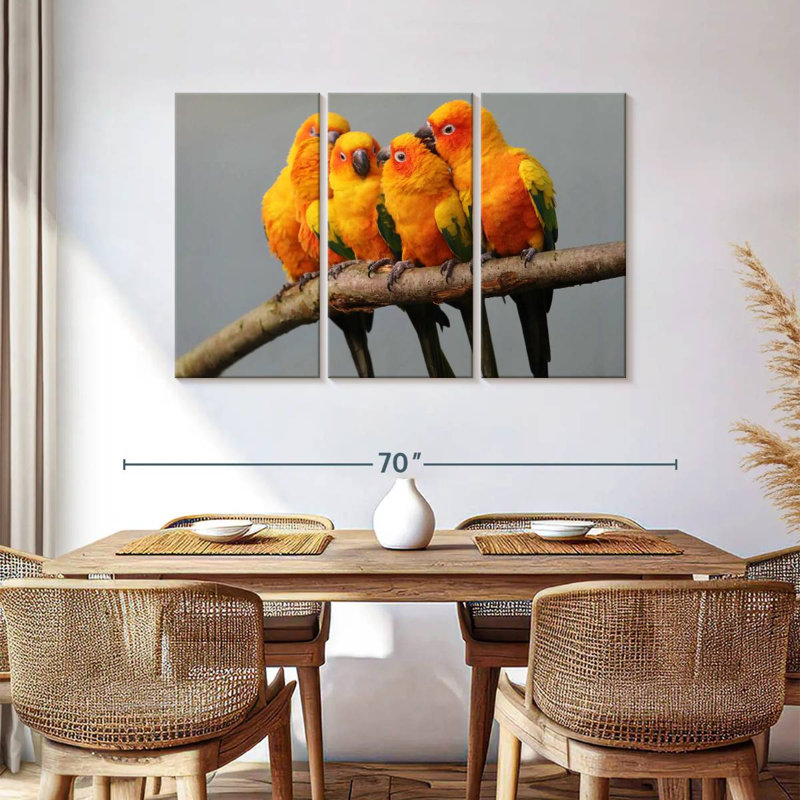 Brampt Wild Sun Parakeets, 36" H x 57" W