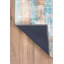 Tapis décoratif rayé vert, orange et beige-1870999984