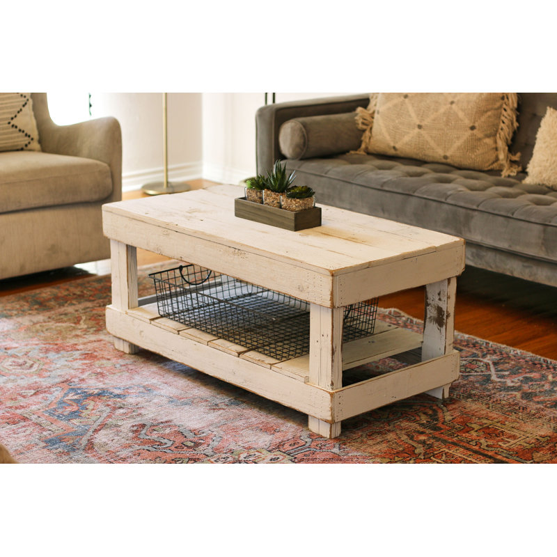 Telemaco Solid Wood Top Single Coffee Table