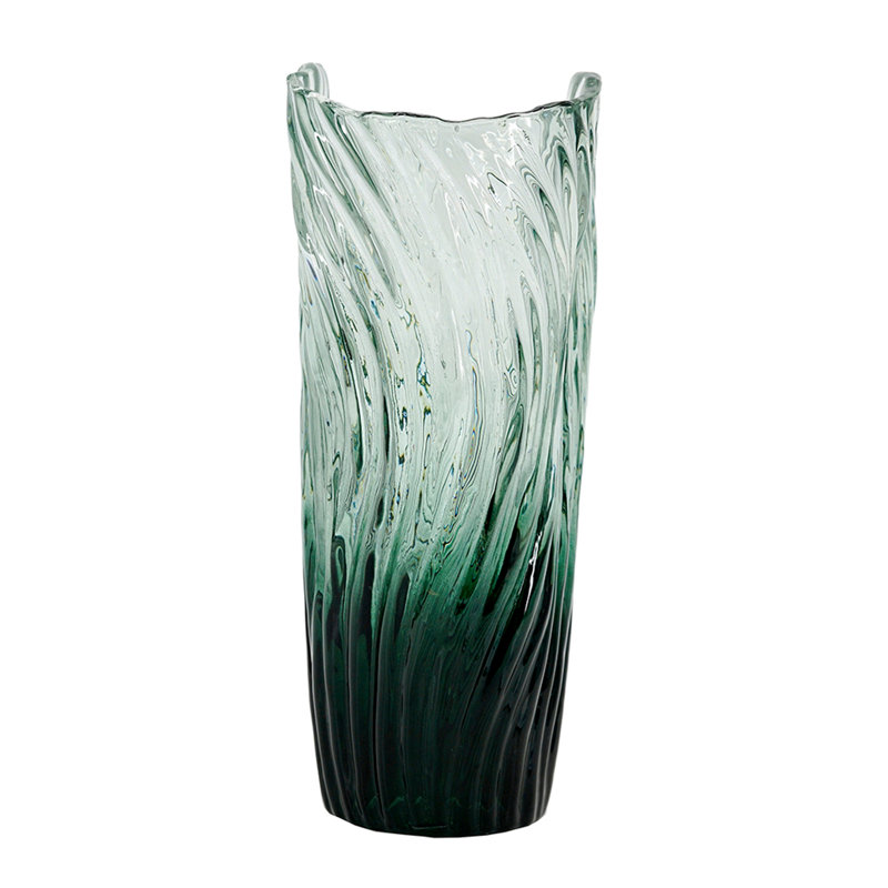 Contemporary Design Vase, 11.8" H x 7.5" W x 3.9" D