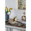Console rectangulaire 47 po x 15,5 po x 31 po avec motif floral élégant et finition argentée miroir