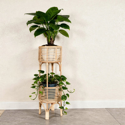 Anaya Rattan Plant Stand 2 Tier