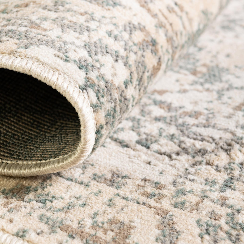 Mosely Orential Cream/Brown Area Rug, Runner 2'7" x 12'