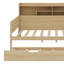Lit de jour en bois avec couchette, tablettes et bureau d'étude intégré-418913139-418913150