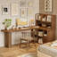 Bureaux en bois massif en L noyer clair-107556329-107556330