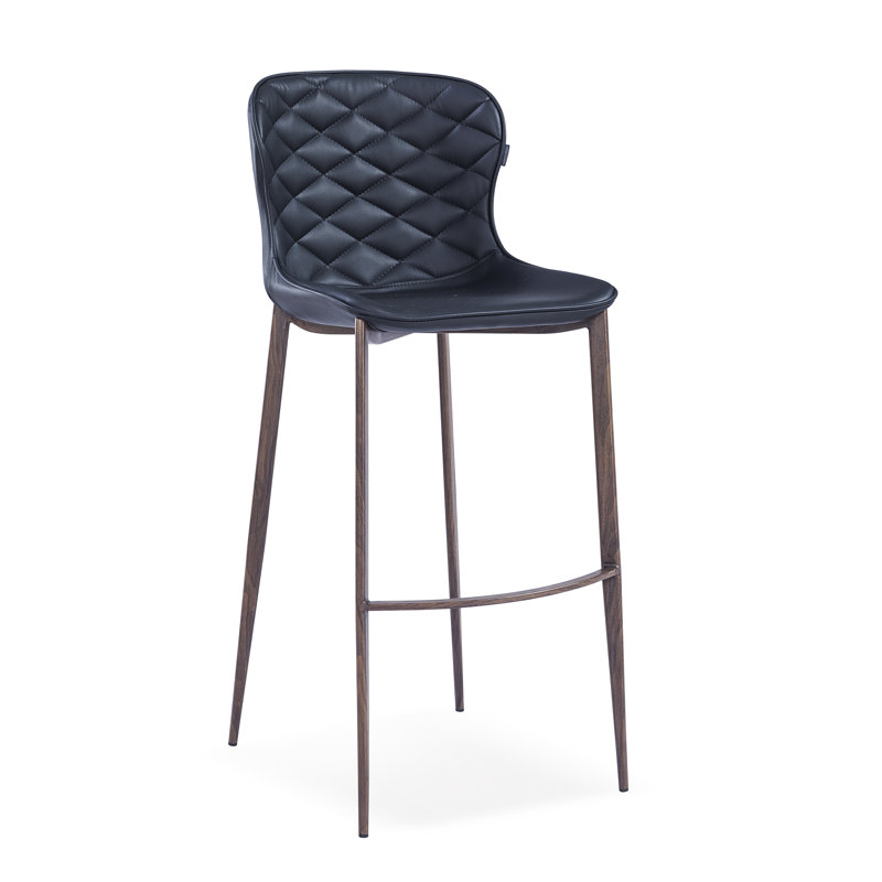 Tabouret de bar et de comptoir Albert, Noir, Placage de bois, Tabouret de bar (siège d'une hauteur de 30 po)