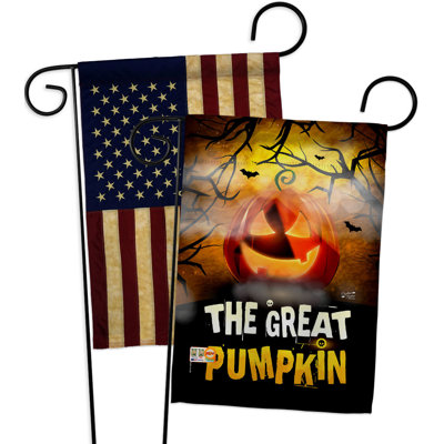 Drapeau de jardin en polyester 19 x 13 po The Great Pumpkin