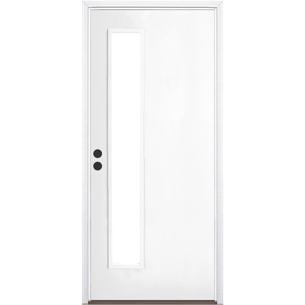 Smooth Fiberglass Clear Lite Exterior Door with 6-9/16" Jambs and Bronze Door Sill Trimlite Door 