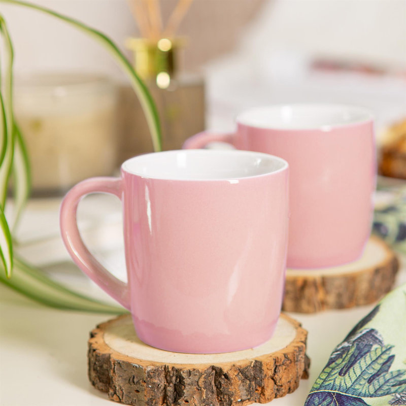 Argon Tableware - Coloured Coffee Mugs, Pink