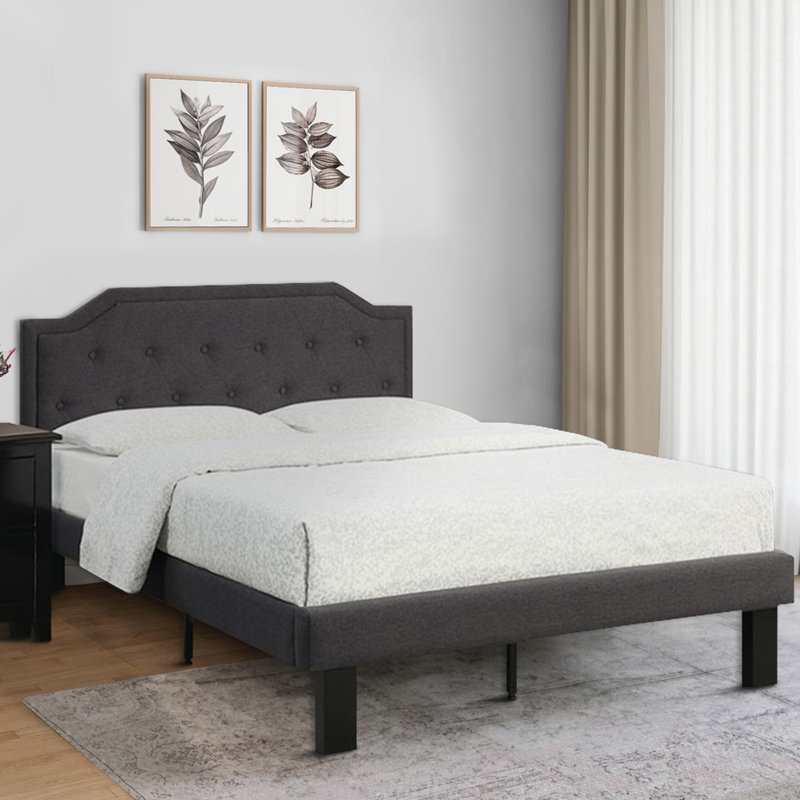 Lit tapissier Geiss, Double, Brun clair