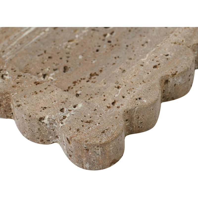 Natalie Grey Travertine Tray, Grey Travertine